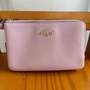 NWOT, COACH, Pink Leather Wristlet